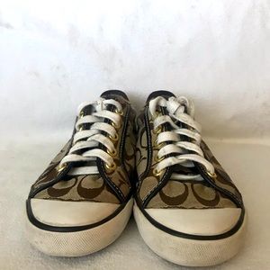 Coach Signature women’s size: 6 leather accent brown shoes